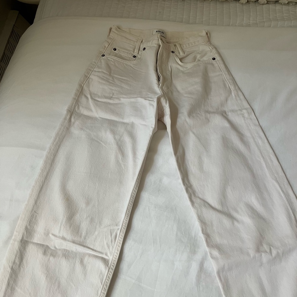 Agolde Off-White Straight Jeans